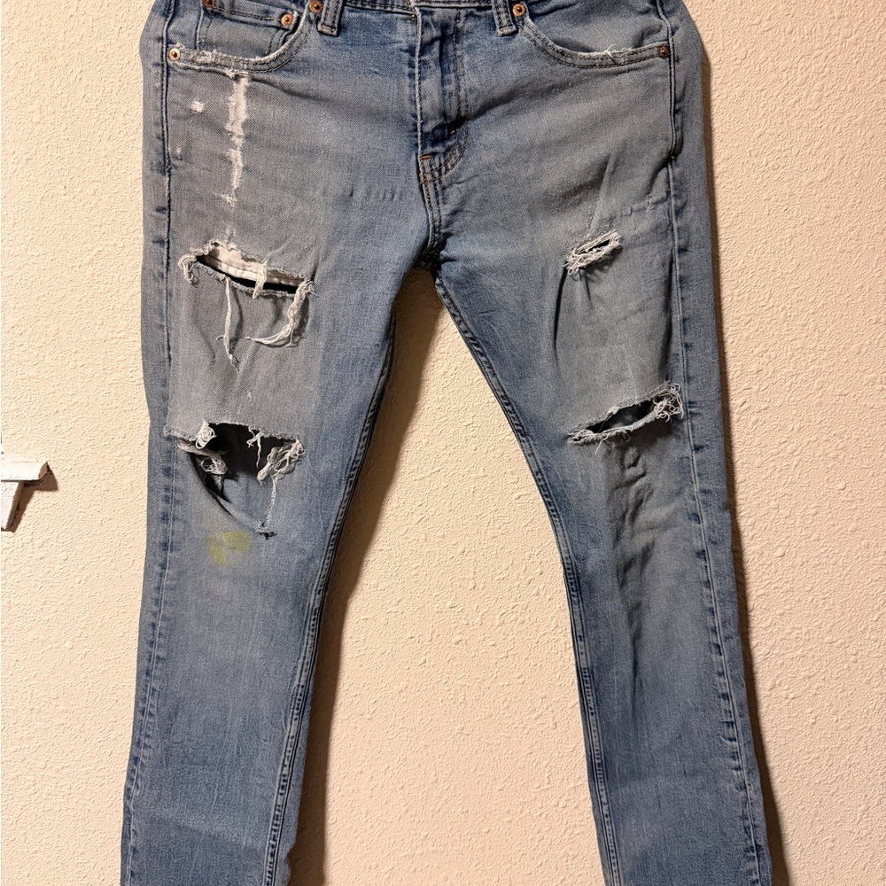 Men’s Levi 527 Distressed Slim Bootcut Jeans Size W 29 L32